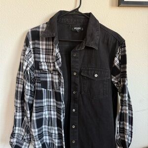Mossimo Black and White Plaid Shirt